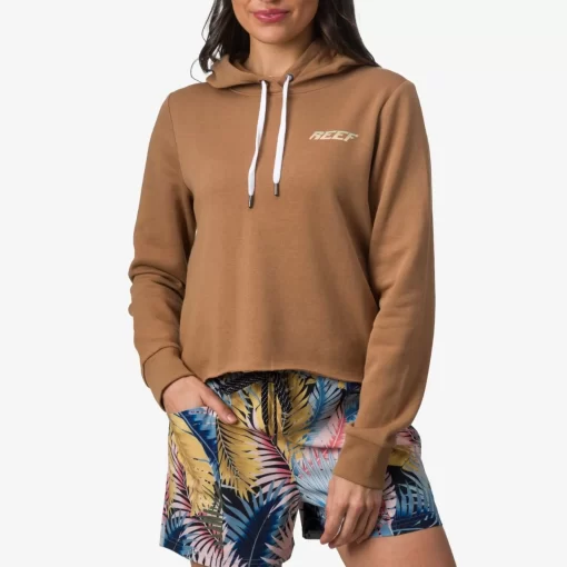 REEF Hoodies & Jackets>Bankette Pullover Crop Hoodie Toasted Coconut