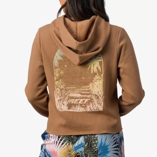 REEF Hoodies & Jackets>Bankette Pullover Crop Hoodie Toasted Coconut