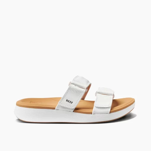 REEF Sandals | Slides>Cushion Cloud Roa White/Tan