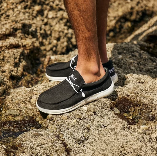 REEF Shoes>Cushion Coast Textile Black/White