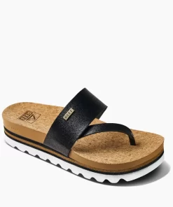 REEF Sandals>Cushion Sol Hi Black/Tan