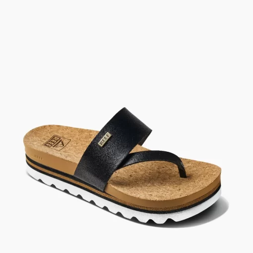 REEF Sandals>Cushion Sol Hi Black/Tan