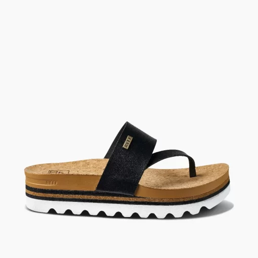 REEF Sandals>Cushion Sol Hi Black/Tan