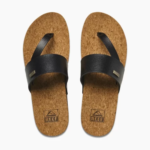 REEF Sandals>Cushion Sol Hi Black/Tan