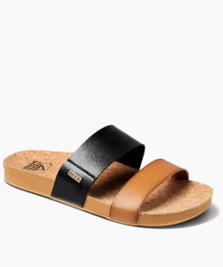 REEF Sandals | Slides>Cushion Vista Black Duo