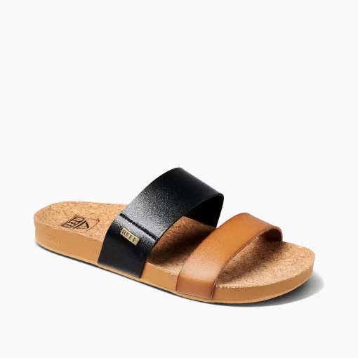 REEF Sandals | Slides>Cushion Vista Black Duo