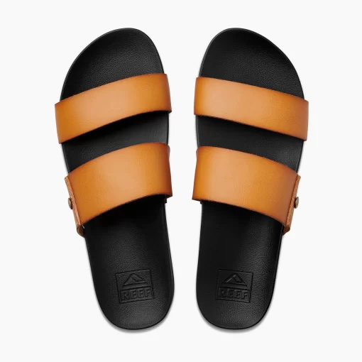 REEF Sandals | Slides>Cushion Vista Cognac Black