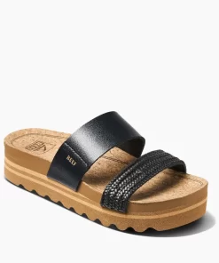 REEF Sandals | Slides>Cushion Vista Hi Black Braid