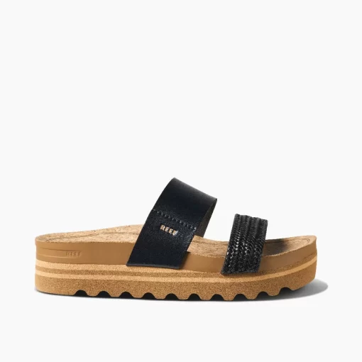 REEF Sandals | Slides>Cushion Vista Hi Black Braid