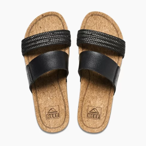 REEF Sandals | Slides>Cushion Vista Hi Black Braid