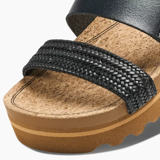 REEF Sandals | Slides>Cushion Vista Hi Black Braid