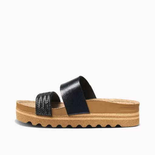 REEF Sandals | Slides>Cushion Vista Hi Black Braid