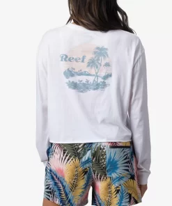 REEF T-Shirts>Dreamisle Long Sleeve Crop T-Shirt Bright White