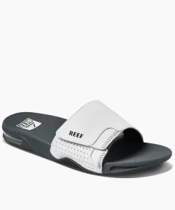 REEF Sandals | Slides>Fanning Slide Grey/White