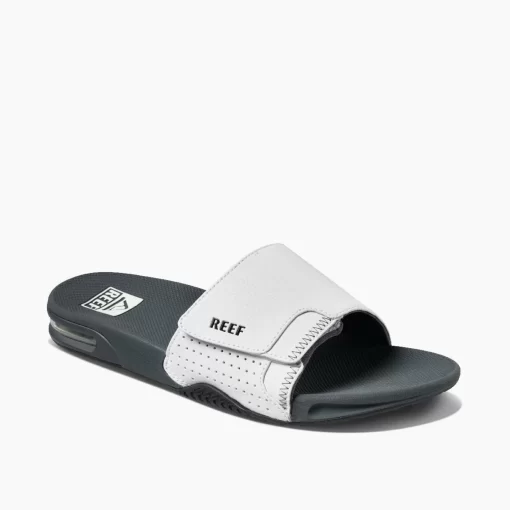 REEF Sandals | Slides>Fanning Slide Grey/White