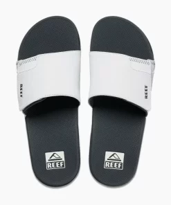 REEF Sandals | Slides>Fanning Slide Grey/White