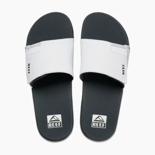 REEF Sandals | Slides>Fanning Slide Grey/White