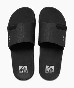 REEF Sandals>Fanning Slide Black/Silver