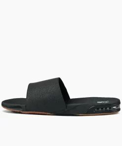REEF Sandals>Fanning Slide Black/Silver