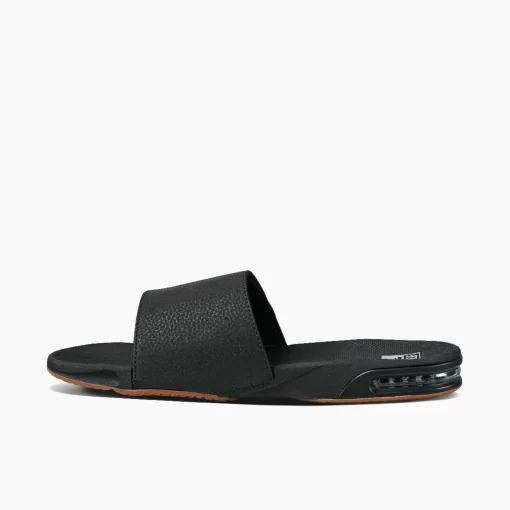 REEF Sandals>Fanning Slide Black/Silver