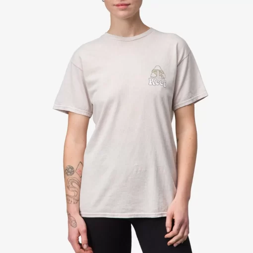 REEF T-Shirts>Far Out Short Sleeve Washed Tee Almond Milk Mineral