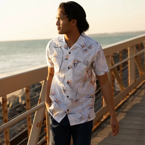 REEF Shirts>Farley Short Sleeve Shirt Bright White