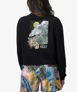 REEF T-Shirts>Gal Long Sleeve Crop T-Shirt Caviar