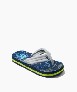 REEF Kids (5-8 Years)>Kids Ahi Navy/Grey Dino