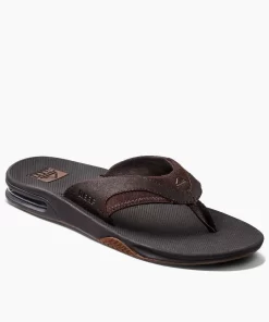 REEF Sandals | Flip Flops>Leather Fanning Dark Brown