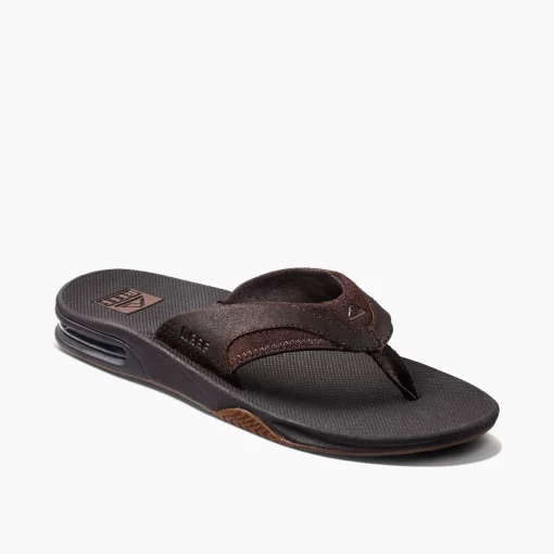 REEF Sandals | Flip Flops>Leather Fanning Dark Brown