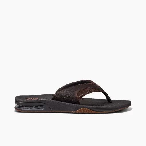 REEF Sandals | Flip Flops>Leather Fanning Dark Brown