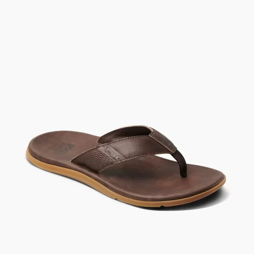 REEF Sandals | Flip Flops>Leather Santa Ana Dark Brown