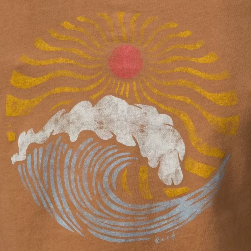 REEF T-Shirts>Lush Waves Short Sleeve T-Shirt Toasted Coconut