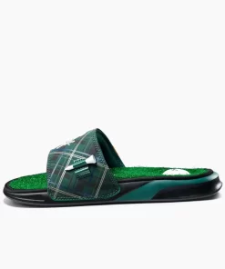 REEF Sandals | Slides>Mulligan Slide Green Tartan