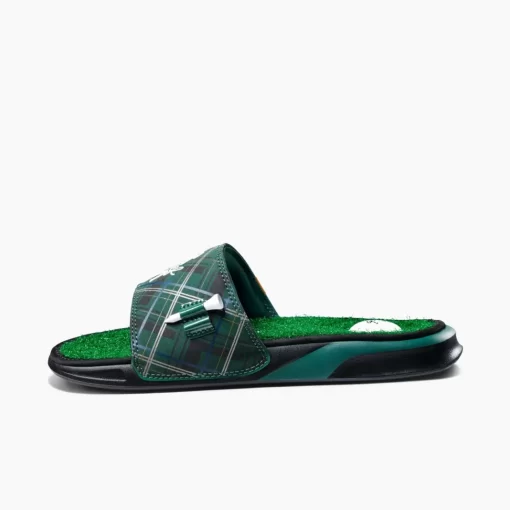 REEF Sandals | Slides>Mulligan Slide Green Tartan