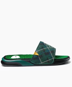 REEF Sandals | Slides>Mulligan Slide Green Tartan