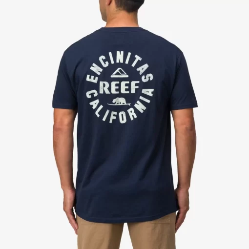 REEF T-Shirts>Rancho Short Sleeve T-Shirt Navy White