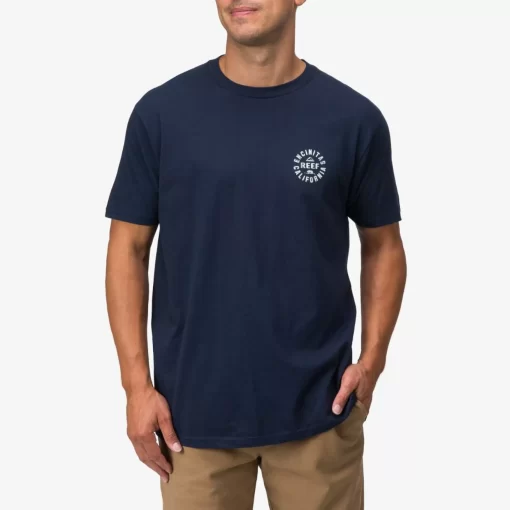 REEF T-Shirts>Rancho Short Sleeve T-Shirt Navy White