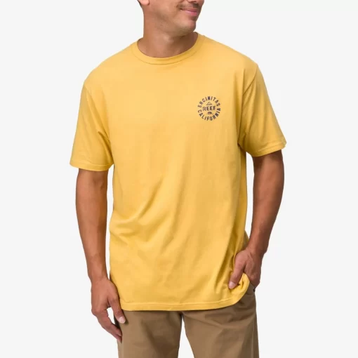 REEF T-Shirts>Rancho Short Sleeve T-Shirt Ochre Navy