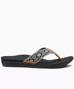 REEF Sandals | Flip Flops> Ortho Woven Black/White