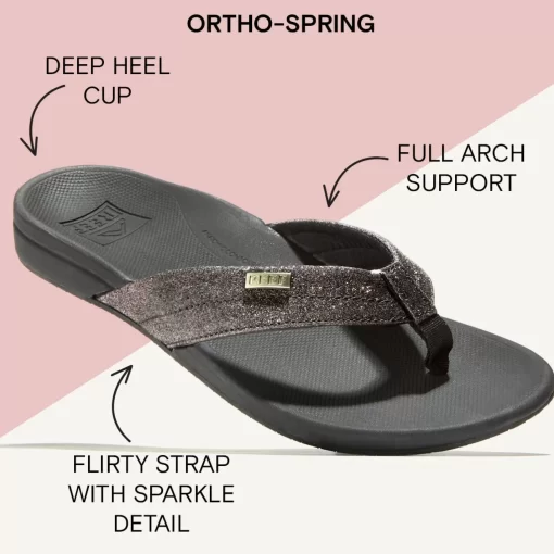 REEF Sandals | Flip Flops> Ortho-Spring Black/Black Glitter