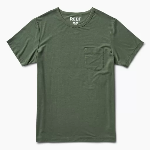 REEF T-Shirts>Smith Short Sleeve Pocket T-Shirt Thyme Green