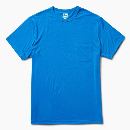 REEF T-Shirts>Smith Short Sleeve Pocket T-Shirt French Blue