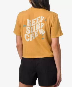 REEF T-Shirts>Sunkiss Crop Short Sleeve T-Shirt Honey Mustard