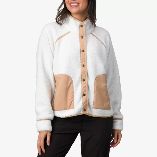 REEF Hoodies & Jackets>Suzie Sherpa Snap Jacket Marshmallow