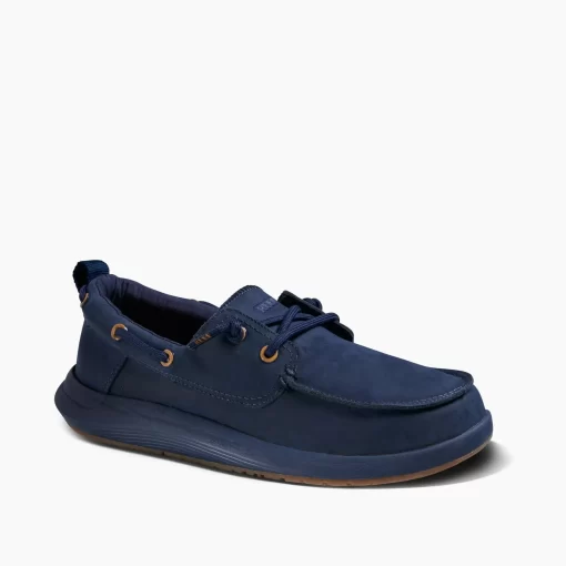 REEF Shoes>Swellsole Pier Leather Navy/Gum