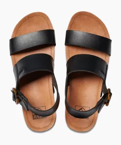 REEF Sandals>Vista Hi Buckle Black/Tan