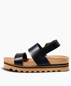 REEF Sandals>Vista Hi Buckle Black/Tan