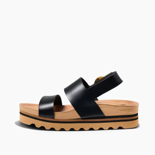 REEF Sandals>Vista Hi Buckle Black/Tan