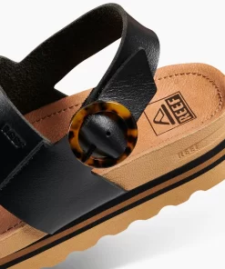 REEF Sandals>Vista Hi Buckle Black/Tan